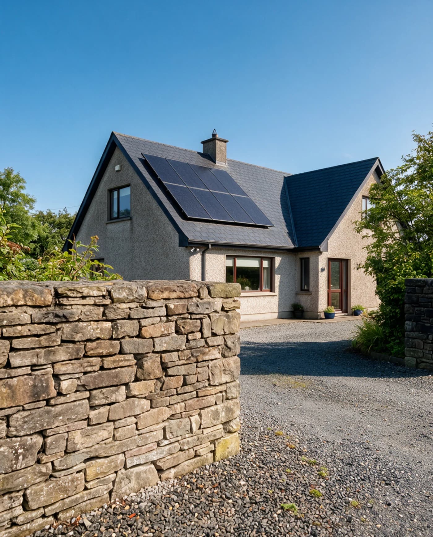 Solar grants and battery funding in Ireland — architectural design concept