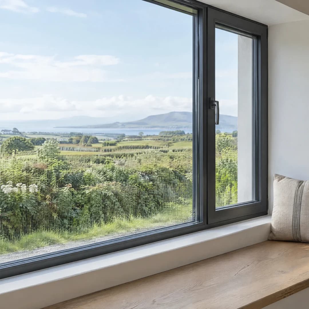Architectural design concept of a bright interior window opening; ventilation needs a separate designed strategy