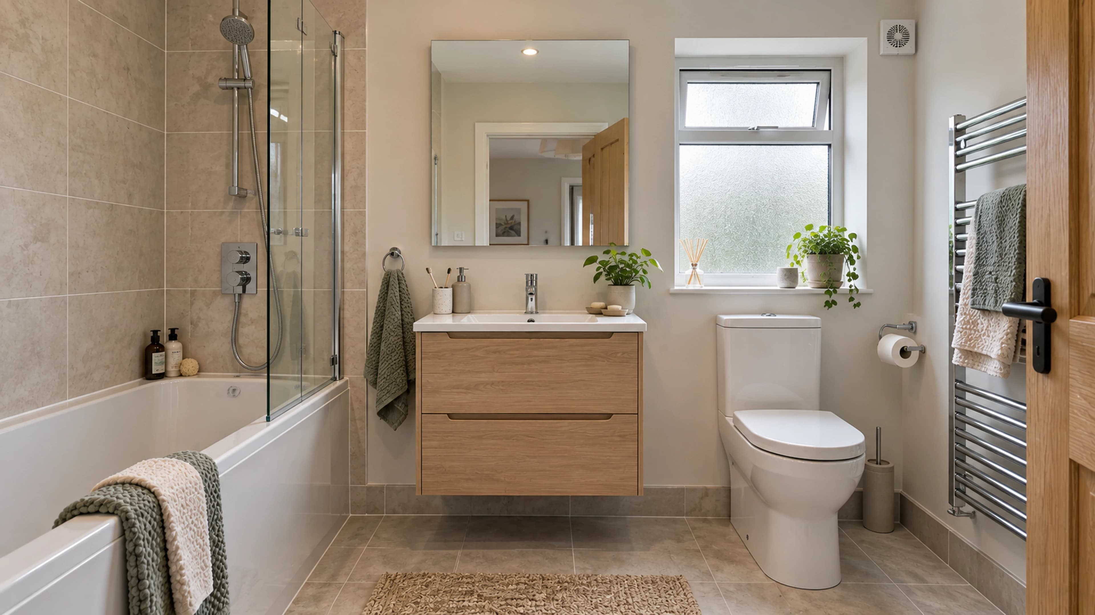 A bathroom renovation concept: A calmer daily ritual. — illustrative architectural concept